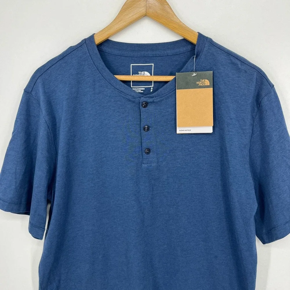 The North Face Terrain SS Henley T-Shirt Shady Blue Mens Small New NWT